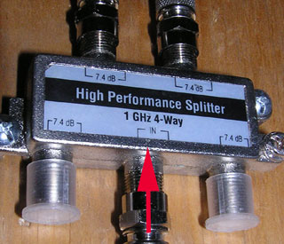 A 4-way antenna splitter